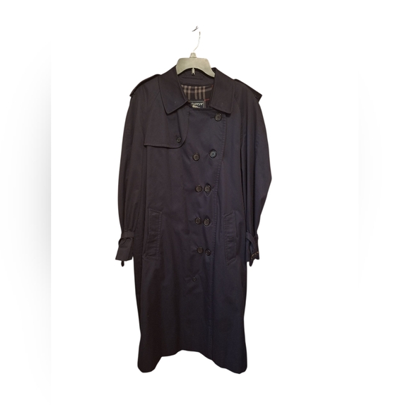 Vintage Burberrys Prorsum Navy  Blue Trench Coat NO BELT Preppy Old Money Luxury - Picture 2 of 7